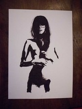 TAVOLA ORIGINALE ~ CHINA ~ INCHIOSTRO ~ DISEGNO EROTICO ~ NUDO ~ MANARA ~ CREPAX