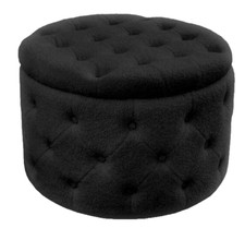 POUF CONTENITORE VELLUTO NERO