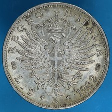 VITTORIO EMANUELE III 2 LIRE 1902 AQUILA SABAUDA SILVER COIN ARGENTO MONETE SPL