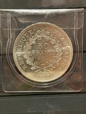 Moneta Francia 50 Franchi francs hercule Ercole argent ARGENTO 1977 "SUP" (VC72)