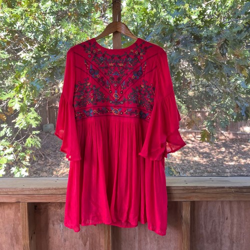 Mini abito umgee rosso boho - umgee,