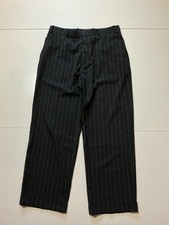 Armani Collezioni Pantalone Abito Classico 100% Lana Grigio Gessato Polsini Tg. 40R