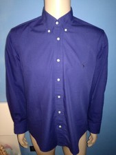 CAMICIA UOMO BLU MANICA LUNGA MARCA POLO BY RALPH LAUREN TAGLIA S 100% COTONE