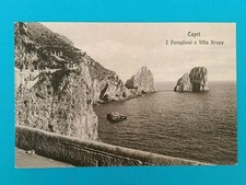 Antica cartolina Capri - I faraglioni e Villa Krupp non viaggiata