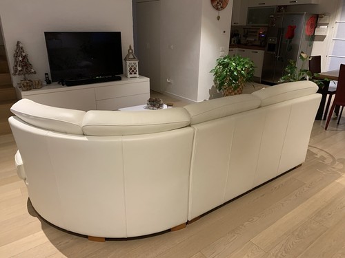 Divano pelle bianco con - pelle,