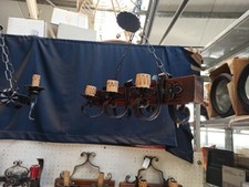 Lampadario Ferro Battuto e Legno