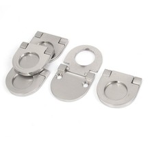 Pomello maniglia anello estraibile metallo cassetto armadio tono argento 5pz