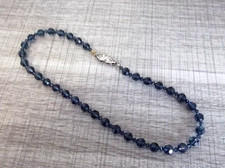 SWAROVSKI AUTENTICA Collana 45 cm Blu Chiusura Firmata in Argento  Made in Italy