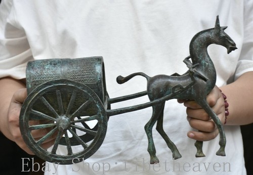 Rara scultura carrozza cavallo