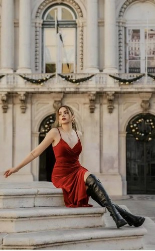 Abito midi zara - rosso, in
