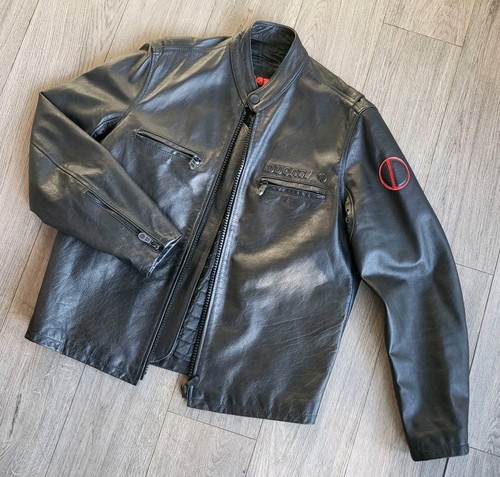 Giacca moto pelle vintage - pelle,