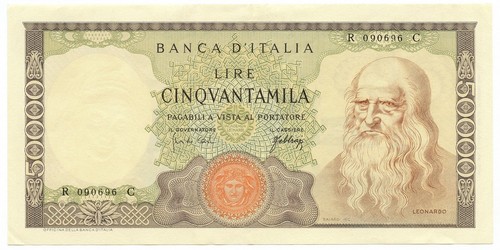 50000 lire banca - lire,