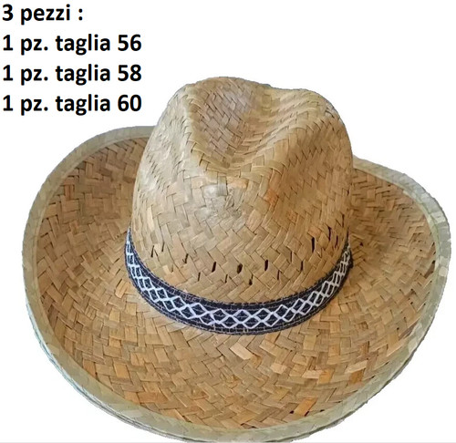 Cappello paglia naturale - 3x,