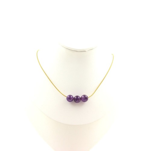 Collana perle ametista - ametista, mm