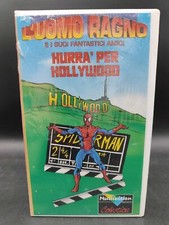 Vhs L'UOMO RAGNO e i suoi fantastici amici HURRA' PER HOLLYWOOD Cartoni