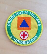 PATCH - TOPPA - CROCE ROSSA ITALIANA - COORDINATORE a STRAPPO - diametro 7,6 cm