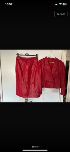 Tailleur ensemble cuir vintage - ensemble,