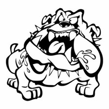 Kit 2 adesivi tuning BULLDOG 03 cane dog custom decals