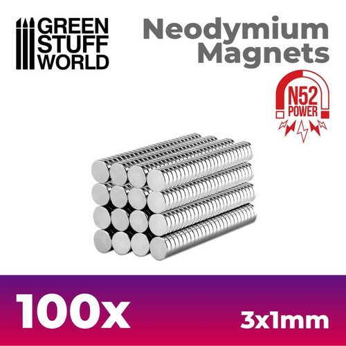 100x magneti neodimio 3x1mm - neodimio,