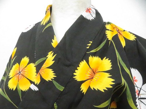 Kimono giapponese yukata nero - kimono,