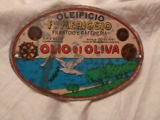 OLIO DI OLIVA OLEIFICIO F.LLI MERIGGIO ONEGLIA TARGA METALLO DAMIGIANA