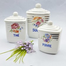 Set di Contenitori Cucina ceramica The Zucchero Pepe Vintage anni '40 Stile Deco