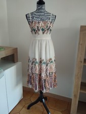 Vestito Donna Tg 44 Bonprix Panna Fantasia Damascata Antipiega Fashion Moda...