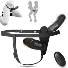 Fallo realistico indossabile vaginale anale strap on doppio dildo uomo e donna