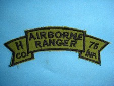 US H Co. AIRBORNE RANGER 75° INF REGT VIETNAM WAR PERGAMENA TOPPA SOTTOMESSA