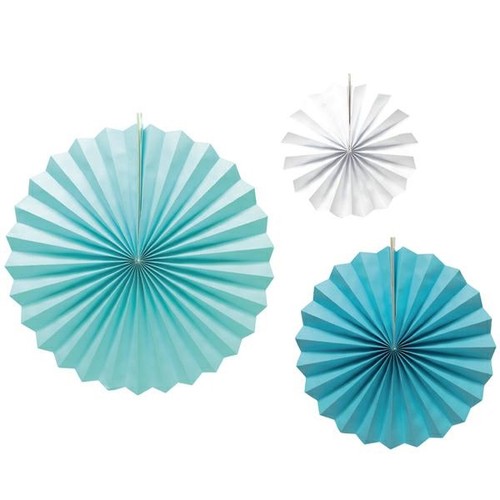 Ventagli carta pz azzurro - ventagli,