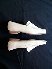 Mocassini donna 37 pelle vera scarpe basse bianco panna Vintage Padovani
