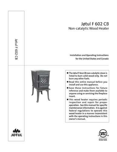 Jotul 602 non catalytic - f, cb