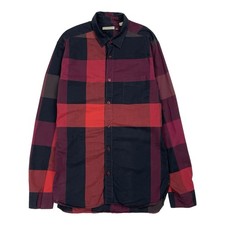 Camicia Burberry Brit Nova check uomo piccola rossa nera con bottoni manica lunga piccola