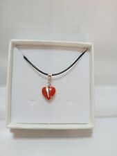 Ciondolo Cuore Di Corallo Con Gancio Argento 925 Con Garanzia