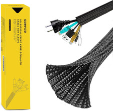 Guaina per Cavi Elettrici 3.1M X 13Mm, Scrivania Copricavi Nera, Raccogli Fili N