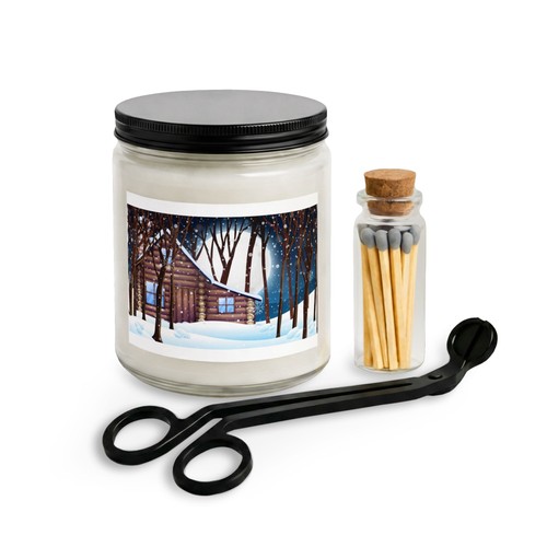 Set candele scena invernale - candele,