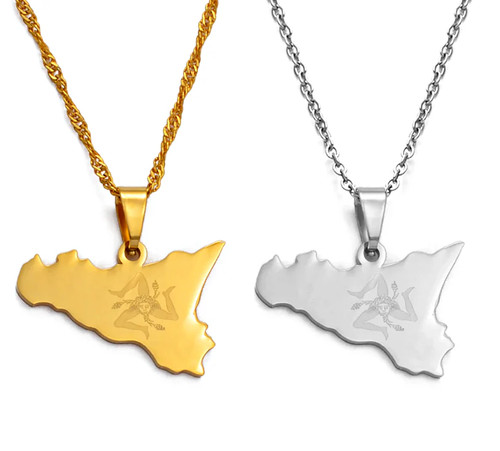 Collana italia sicilia mappa - collana,