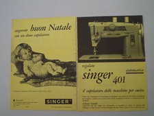 advertising Pubblicità 1960 MACCHINA PER CUCIRE SINGER 401
