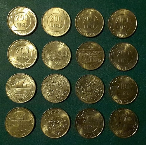 Lotto monete 200 lire - 16,