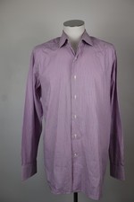 LUI DI LANCETTI CAMICIA UOMO COTONE 17 3/4 45 CASUAL VINTAGE SHIRT MANICA LUNGA