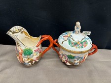 Capodimonte "CHERUBINI" Antica Porcellana ~ Cremiera e Zuccheriera con Coperchio (Italia)