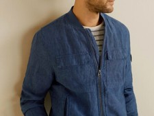 Giacca 100% Lino Blu Navy Uomo