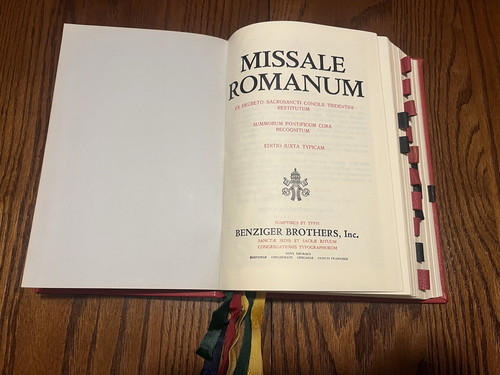 1961 missale romanum benziger - missale,