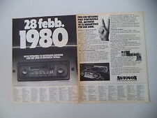 advertising Pubblicità 1978 AUTORADIO AUTOVOX SIRIO960