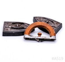 2x Antico Ferro Stiro da Con per Purificare Legno Wechselbügeleisen