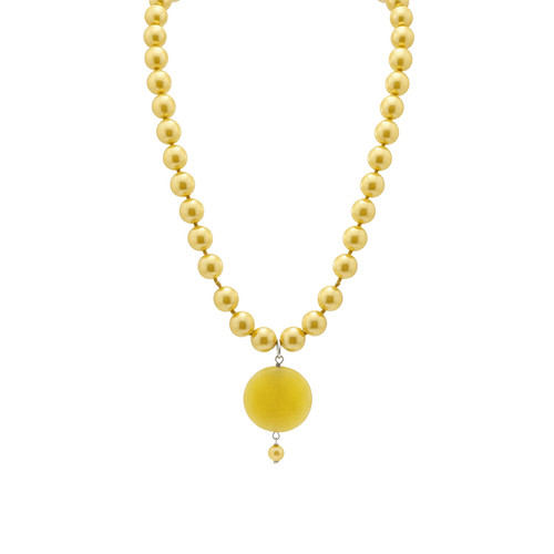 Collana sole oro - d'oro, perle