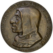 Medaglia Girolamo Savonarola, 1950, Autore Giulio Cipriani