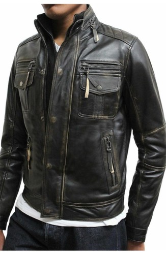 Giacca pelle cafe racer uomo
