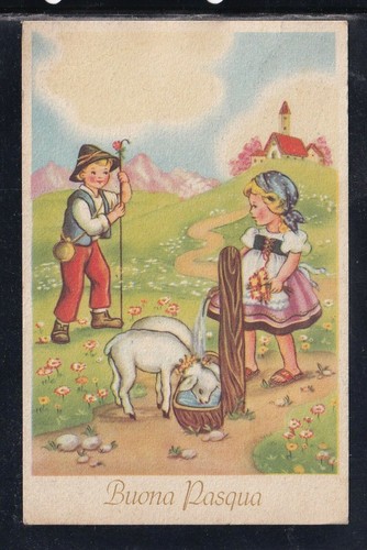 Cartolina buona pasqua - cartolina, bambini