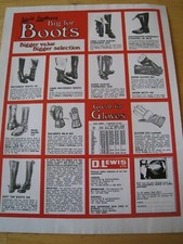 LEWIS LEATHERS BIG FOR BOOTS POSTER ADVERT READY FRAME A4 SIZE FILE Y